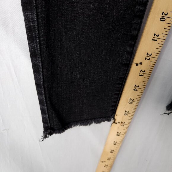Pistola Skinny Jeans Size 28 Woman's Mid Rise Distress Black Denim Stretch - Picture 9 of 14